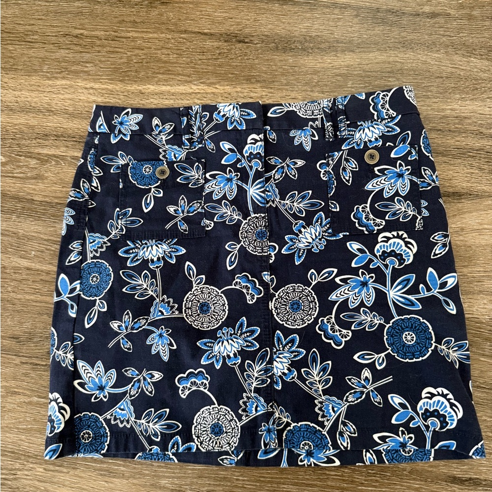 LOFT Blue and White Floral Skirt